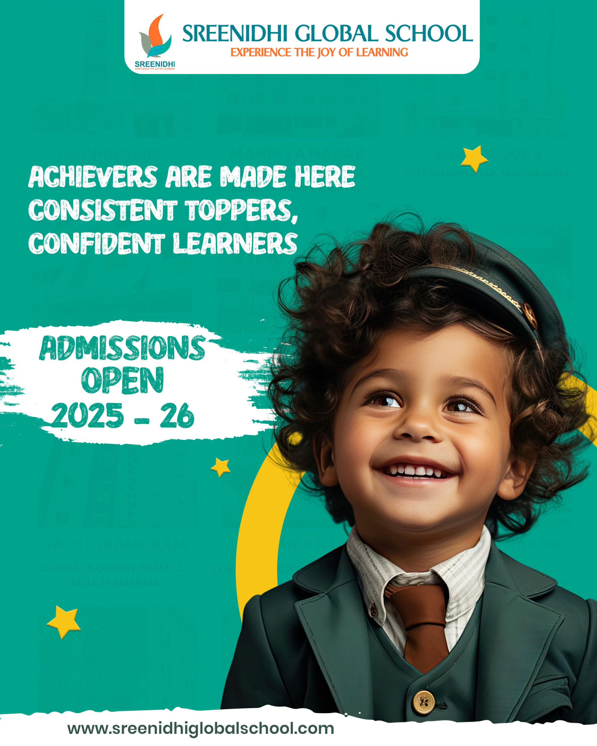 Sreenidhi Admissions popup
